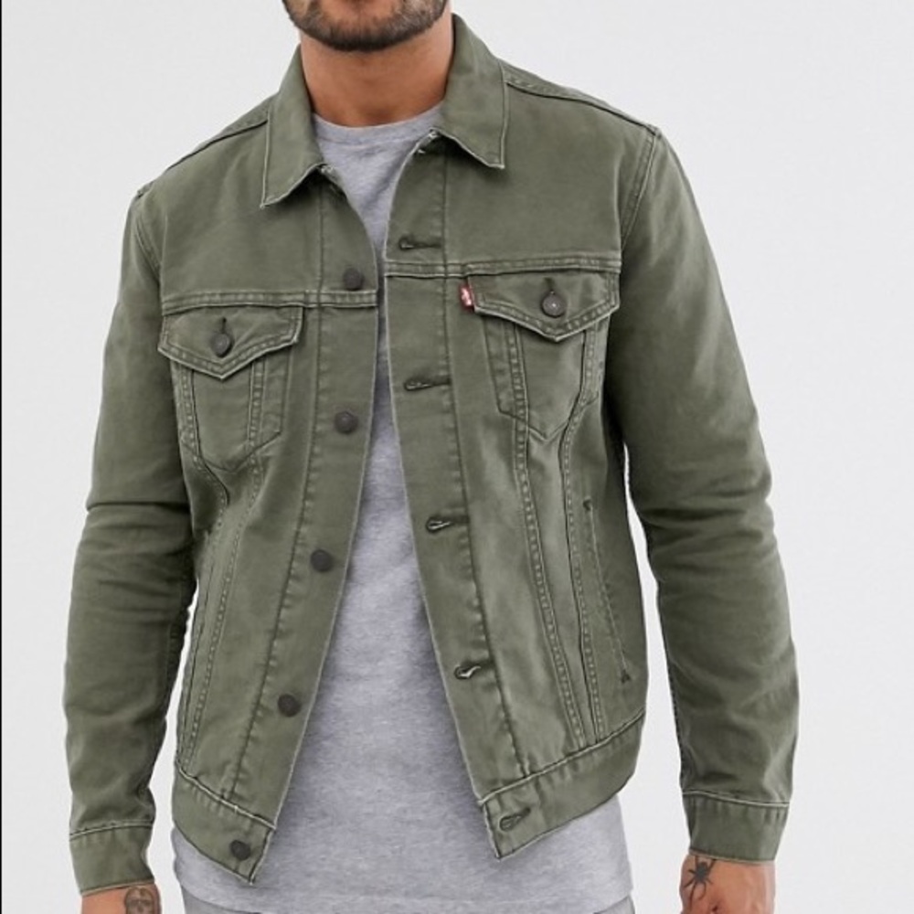 Levi’s olive green trucker jacket